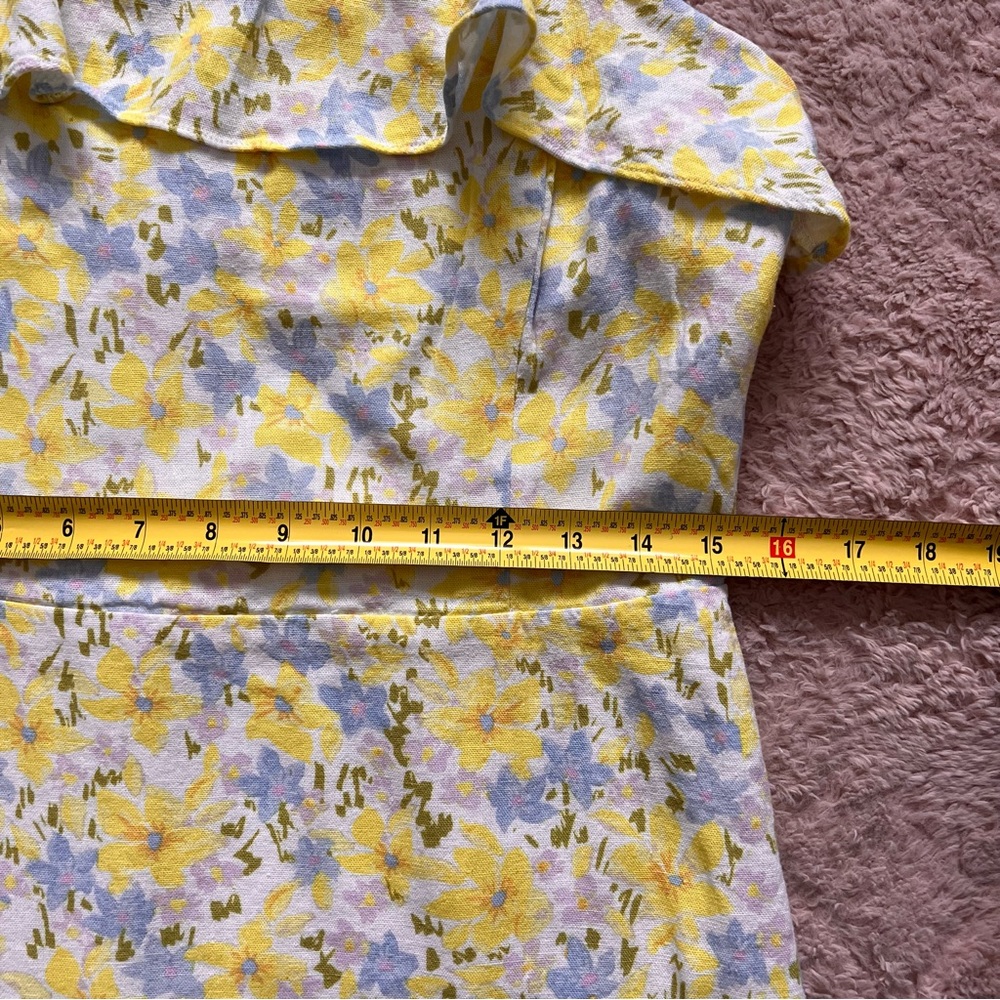 GB Gianni Bini Ruffled Floral Dress Cottage Preppy Coquette Summer Beach Size XL - Picture 7 of 9